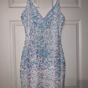 White Sequin Bodycon Dress
